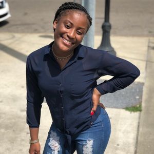 GARAGE Navy blue Sheer Top